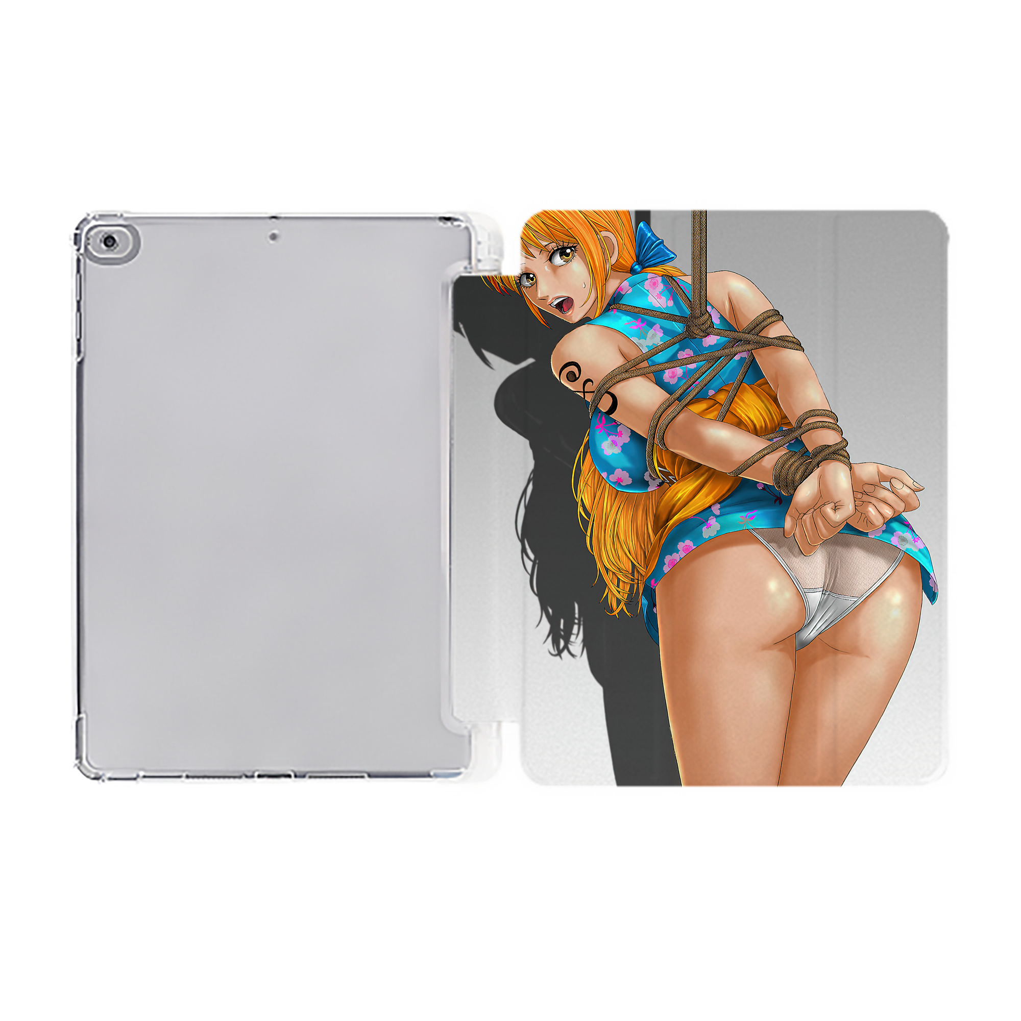 ワンピース ONE PIECE IPad ケース ペン収納付き 三つ折りスタンド PUレザー×シリコン 対応機種9.5/10.5/10.9インチ